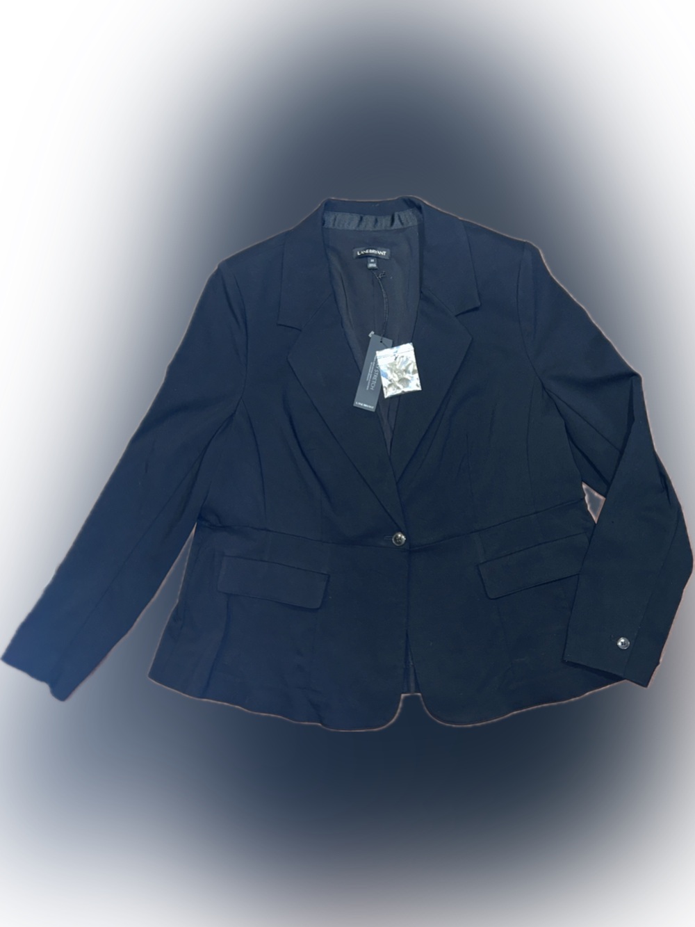 NWT Lane Bryant Sexy Stretch Black Modern Classic Sleek Office Blazer Jacket 22 - Picture 2 of 11